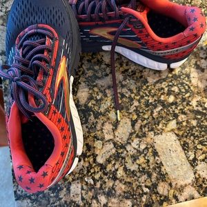 Women’s Brooks Ghost red/white/blue sneaker.  Worn twice.  No box.  Size 7.